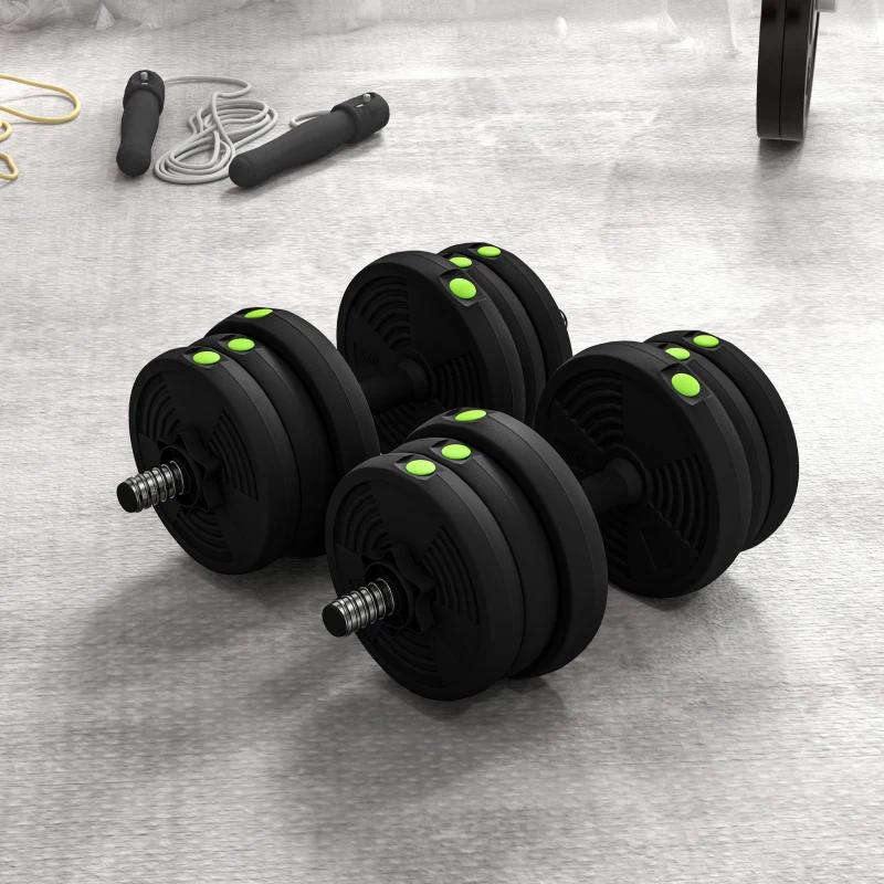 Soozier 44LBS 2-in-1 Adjustable Barbell & Dumbbells Set, Weights Set with Non-slip Handles for Men and Women Home Gym Training