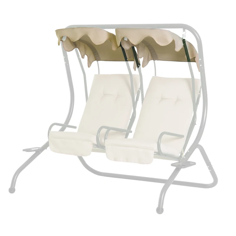 Outsunny 84A-052 Series 2-Seater Swing Canopy Replacement Top Cover, Beige
