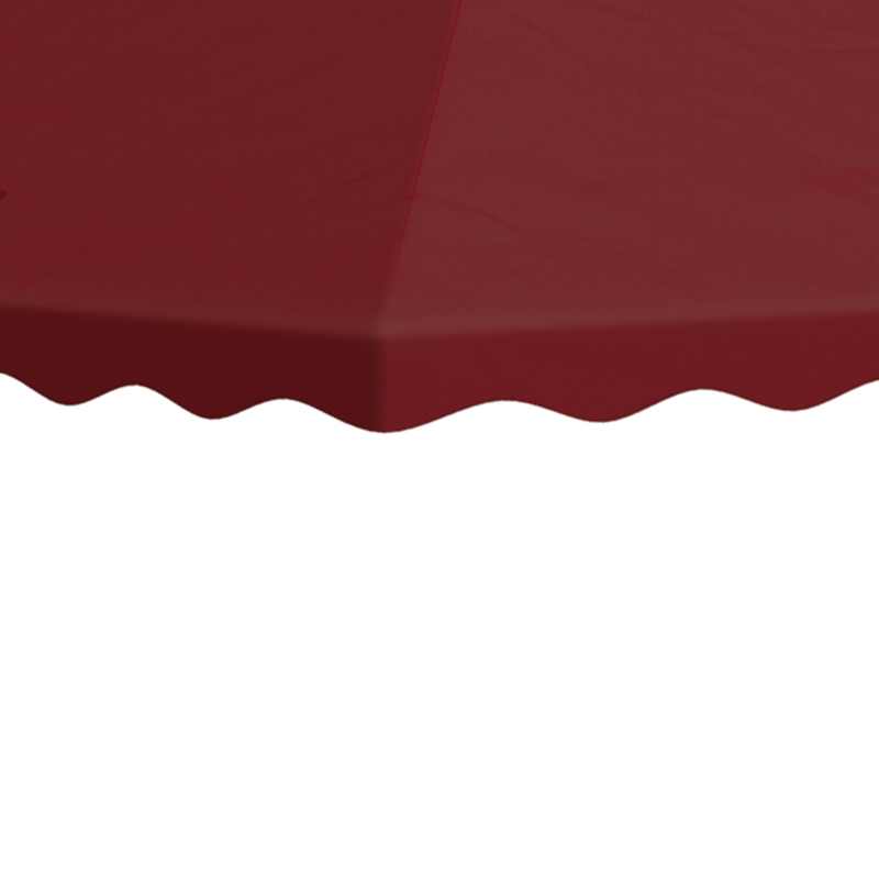Outsunny 10' x 10' Gazebo Replacement Canopy Cover, 2 Tier Gazebo Roof Replacement TOP ONLY, Burgundy