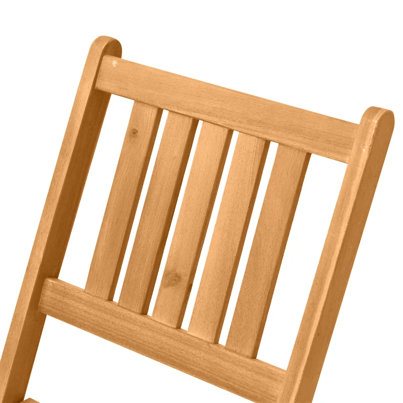 Outsunny 3-Piece Acacia Wood Bistro Set, Folding Patio Furniture with 2 Folding Chairs and Round Coffee Table, Teak, Slatted Finish, for Backyard, Balcony, Deck, Natural