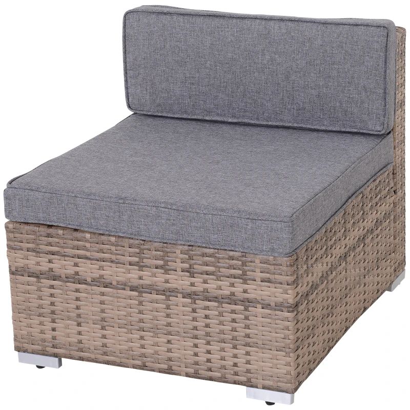 Outsunny 7-Piece Patio Furniture Sets Outdoor Wicker Conversation Sets All Weather PE Rattan Sectional Sofa, Grey