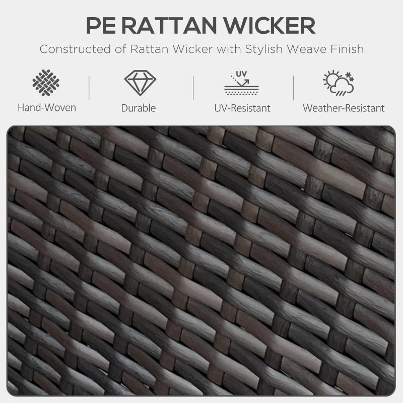 Outsunny Wicker Swivel Chair w/ Cushion, Patio Recliner Chair, Grey