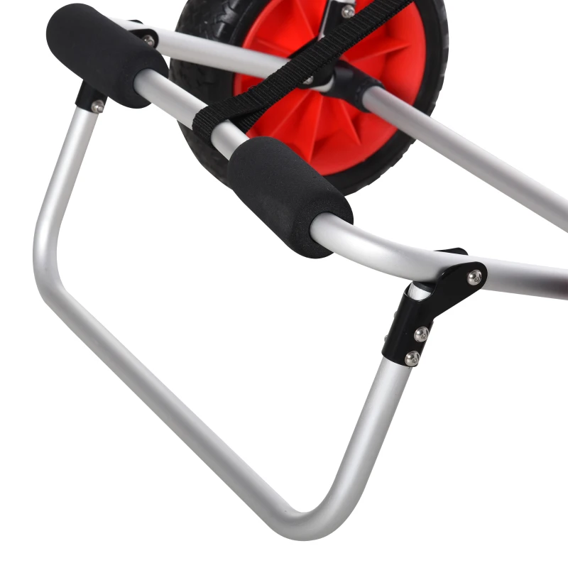 Soozier 198LBS Kayak Cart, Foldable Canoe Dolly, Kayak Carrier Transport Trailer w/ NO-Flat Wheel and Aluminum Frame, Silver