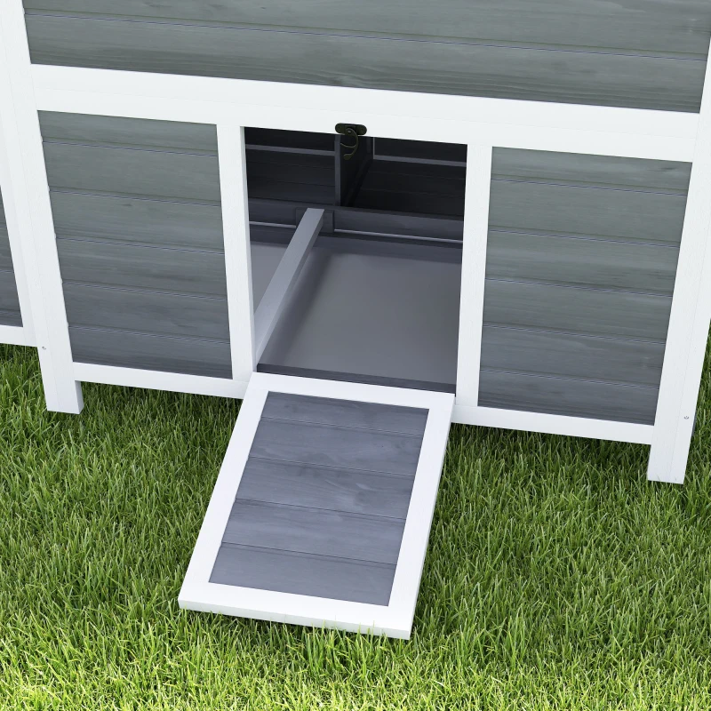 PawHut Wooden Chicken Coop with Nesting Box, Pull-Out Tray, Waterproof Roof, 39" Chicken House for 4-6 Chickens, Rabbits