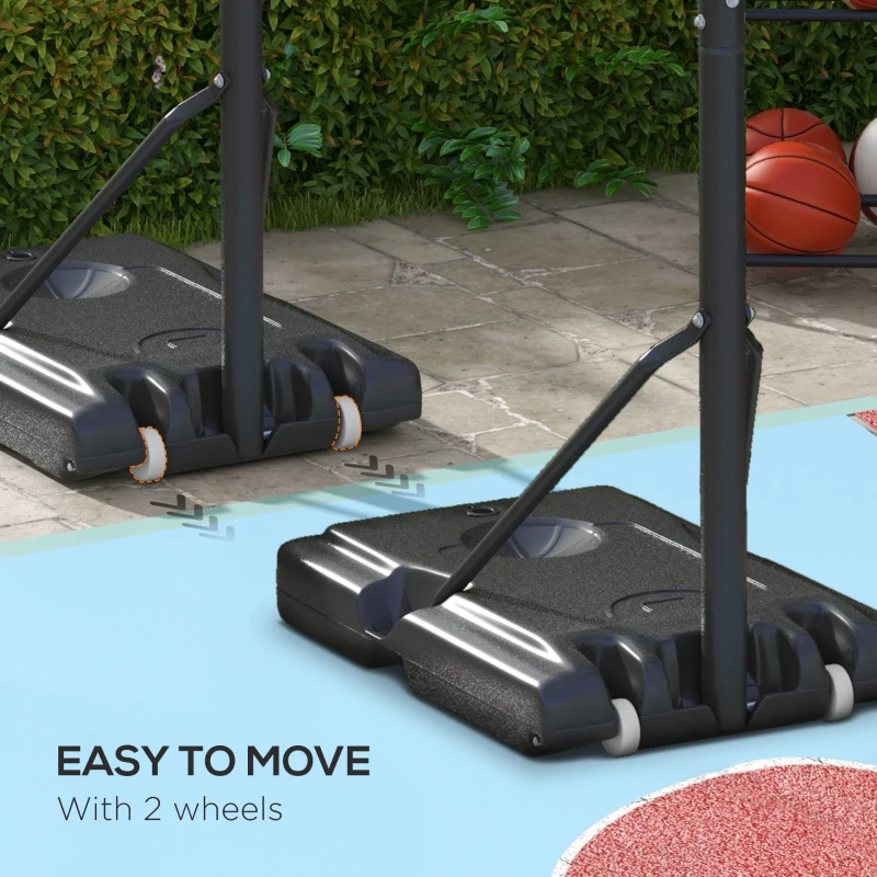 Soozier 7.7-10' Basketball Hoop, Freestanding Basketball System with 43" Shatterproof Backboard and Wheels