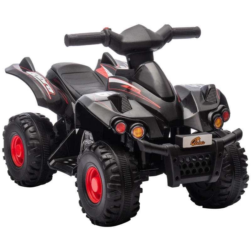 Qaba 6V Kids ATV Quad w/ Music, Forward, for 2-6 Years, Black