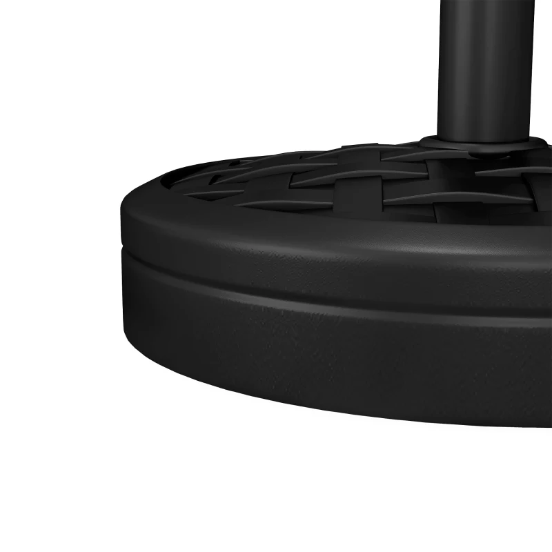Outsunny 40lbs. Concrete Umbrella Base with Rattan Effect, Heavy Duty Parasol Stand for Outdoor Patio Umbrella, Black