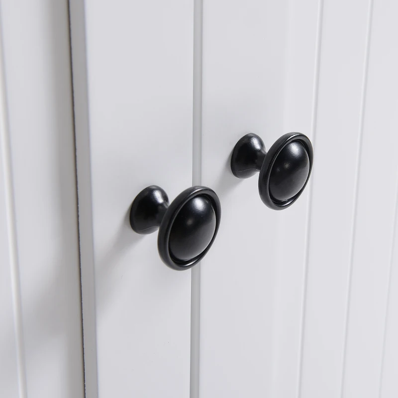 HOMCOM Fluted-Style Wooden Kitchen Island, Storage Cabinet w/ Drawer, Open Shelving, and Interior Shelving for Dining Room, White