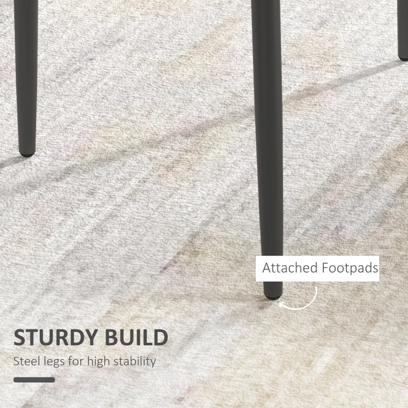 HOMCOM Modern Dining Chairs, Set of 4, High Back PU leather Upholstery and Metal Legs for the Living Room, Kitchen, Home Office, Grey