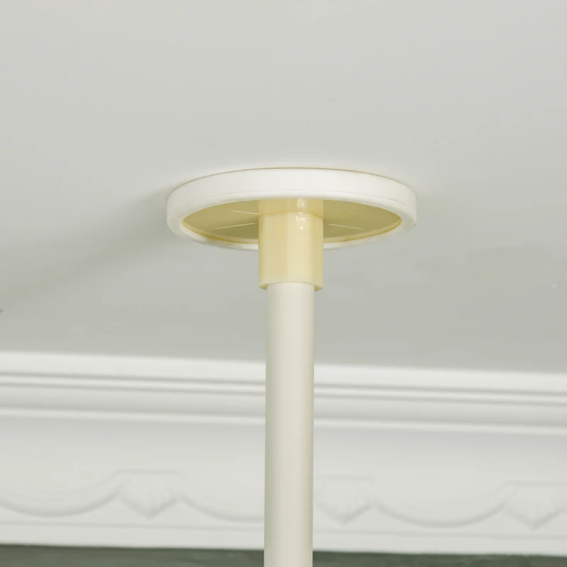 PawHut Floor to Ceiling Cat Tree with Scratching Post for Indoor Cats, Adjustable Height Cat Tower (91-102 Inches) with House, Bed, Beige