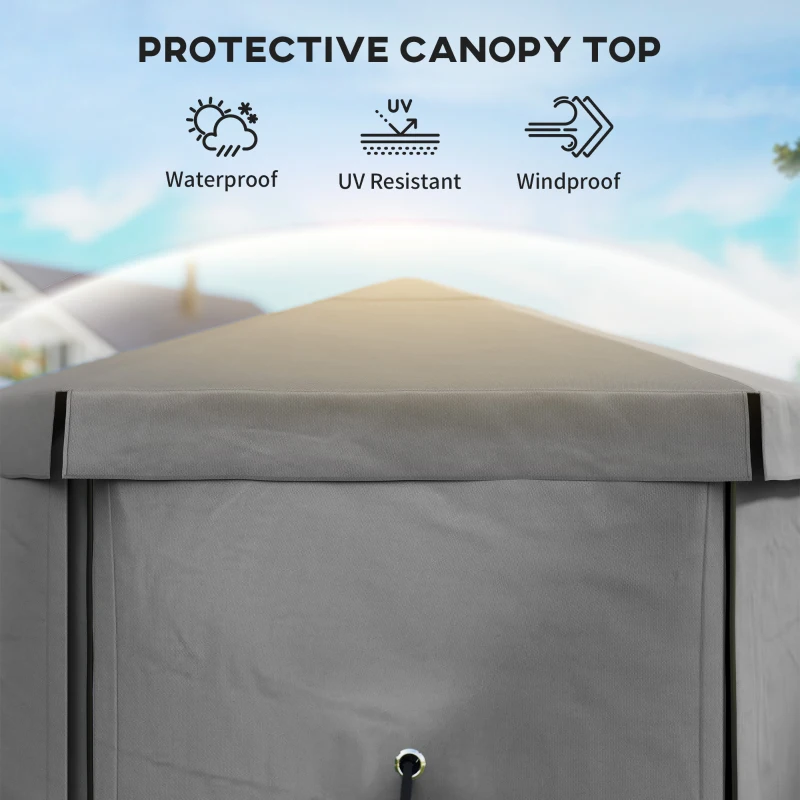 Outsunny 12' x 12' Hexagonal Pop Up Gazebo Canopy Tent with 5 Sidewalls, Outdoor Canopy Shelter with Carry Bag, Dark Gray