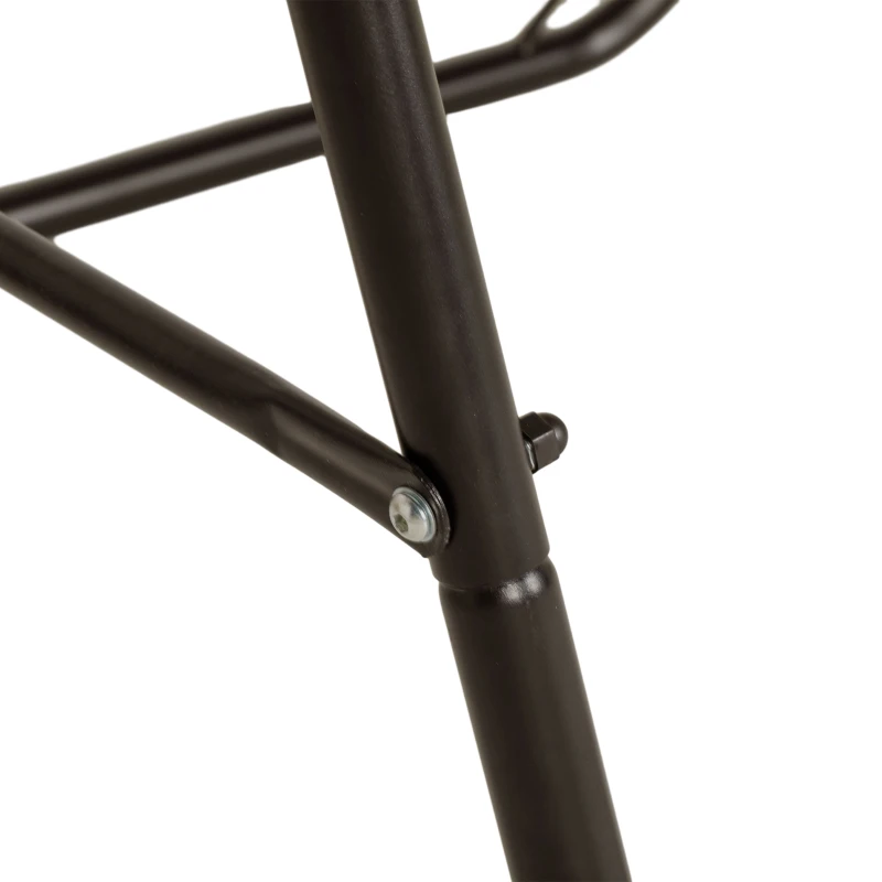 Outsunny Hammock Chair with U Shape Stand, Hammock Swing Chair with A Side Pocket, Brown & Cream White