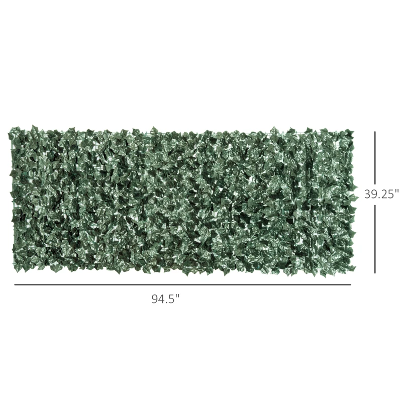 Outsunny Grass Wall Panels, 94.5" x 39" Artificial Grass Wall Decor,Greenery Backdrop Panels Wall for Outdoor, Indoor, Garden, Fence, Backyard, Dark Green