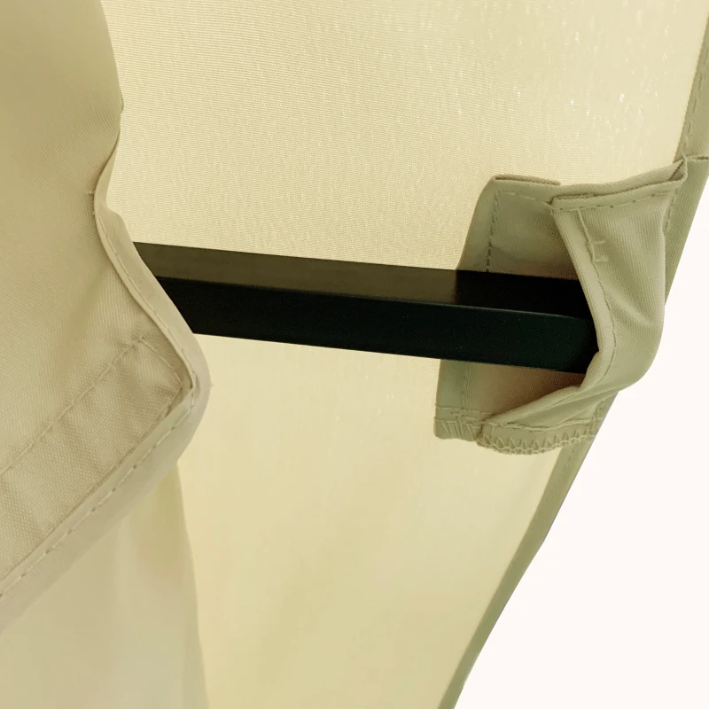 Outsunny 12'x10' Soft-top Patio Gazebo Canopy Steel Gazebo with Double Vented Roof, Mosquito Netting, Beige