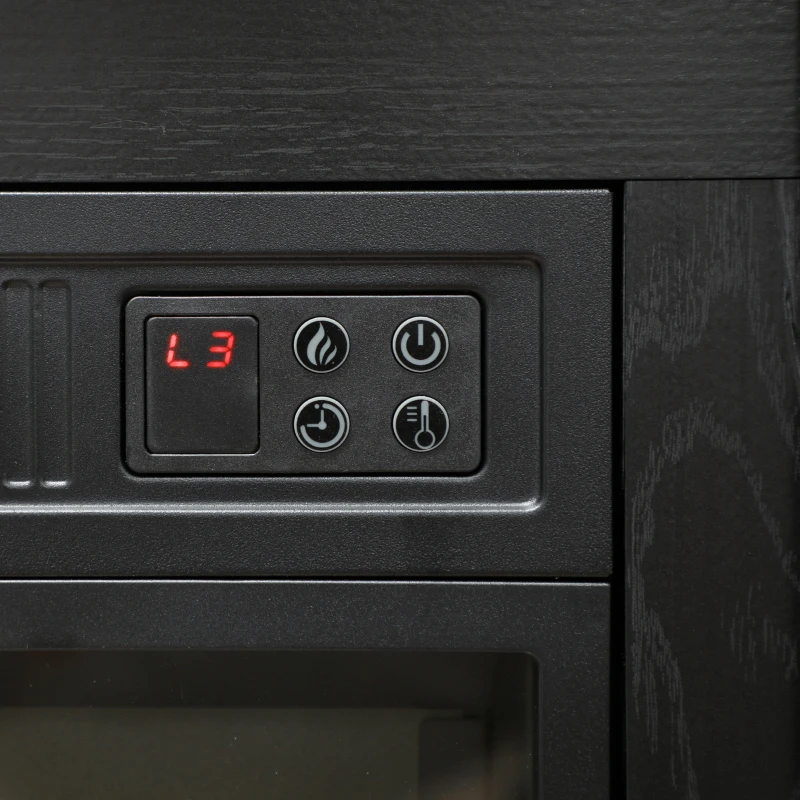 HOMCOM 27" Freestanding Electric Fireplace with Mantel, 1400W Replaceable Fireplace Insert Heater with Timer, Black