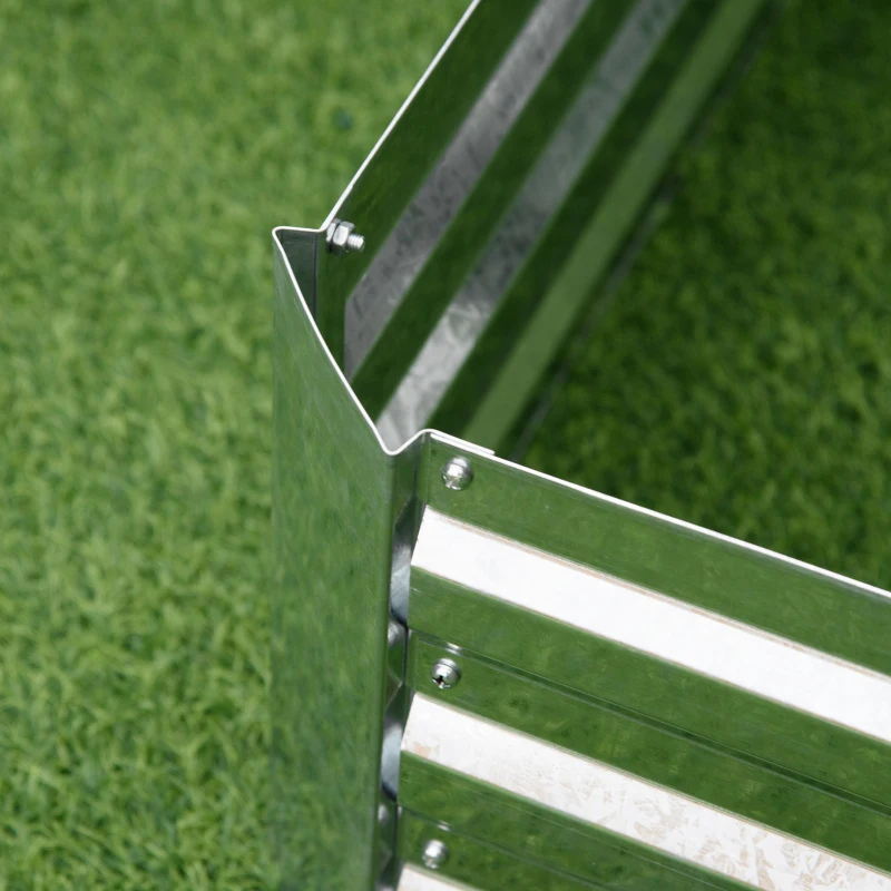 Outsunny Galvanized Raised Garden Bed, 4' x 3' x 1' Outdoor Metal Planter Box, Raised Bed for Growing Flowers and Herbs