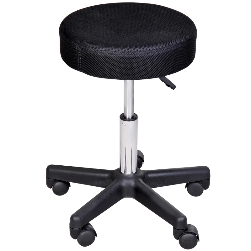 HOMCOM Adjustable Hydraulic Swivel Massage Salon Stool Facial Spa Tattoo Saddle Chair with 3 Changeable Seat Covers, Red/White/Black