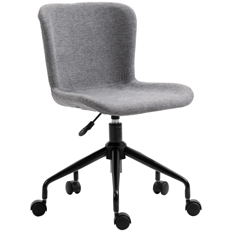 Vinsetto Home Office Chair, Swivel Task Chair with Adjustable Height and Armless Design for Small Space, Living Room, Bedroom, gray