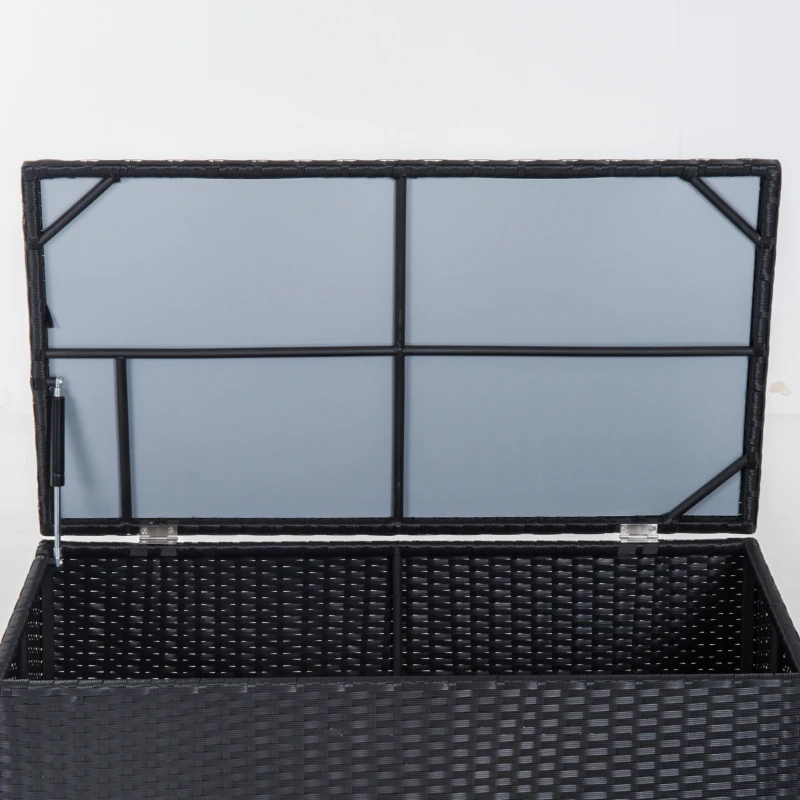 Outsunny 6 Pieces Patio Furniture Set with Cushion, Outdoor PE Rattan Wicker Sectional Conversation Furniture Sofa with Storage Table and Coffee Table, Beige