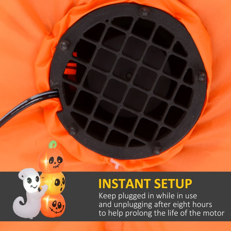 HOMCOM 5ft Inflatable Halloween Ghost and Pumpkin, Blow Up LED  Display for Garden Indoor Outdoor