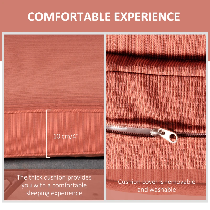 Outsunny Aluminum Adjustable Chaise Lounge Chair, Folding 4-Position Patio Recliner, Wheels, Armrests, Side Table, Cushion for Poolside, Backyard, Deck, Porch Garden, Red