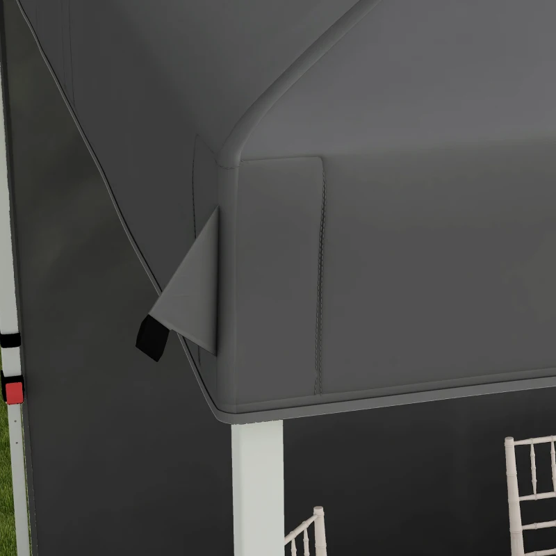 Outsunny 8 x 8 Pop Up Canopy with 1 Sidewall, Carry Bag and 4 Sand Bags, Height Adjustable Instant Sun Shelter, Dark Grey