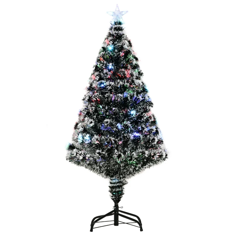 HOMCOM 4ft Pre-Lit LED Optical Fiber Christmas Tree Artificial Seasonal Decor