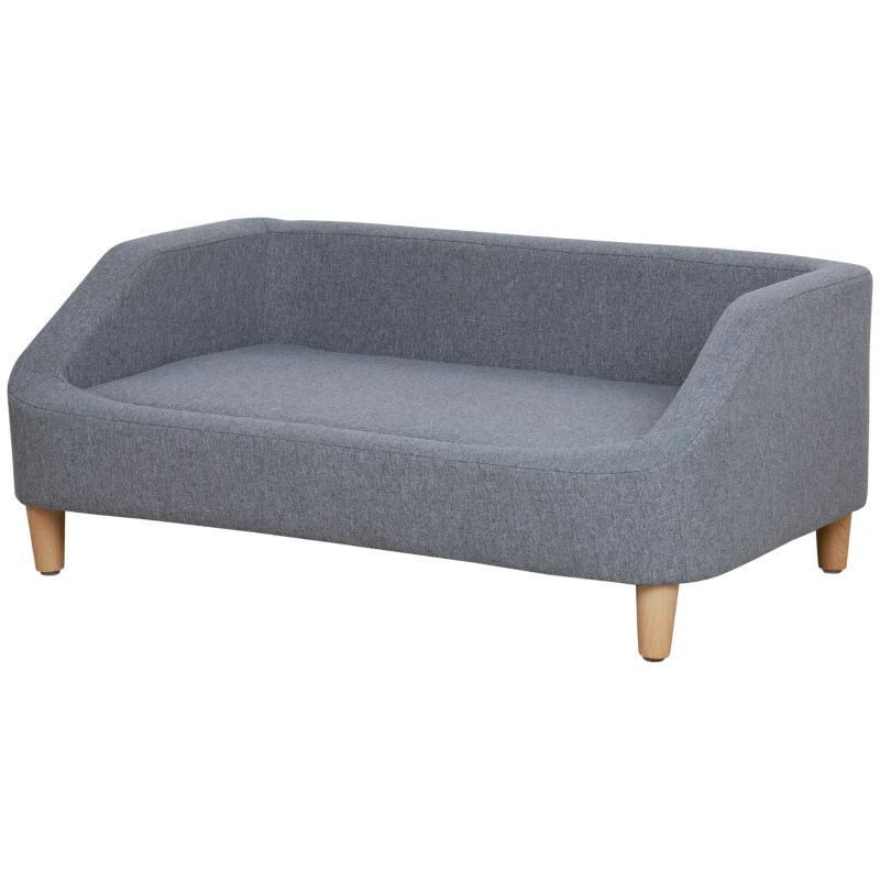 PawHut 38" Dog Sofa for Dogs Up to 55 lbs, Gray