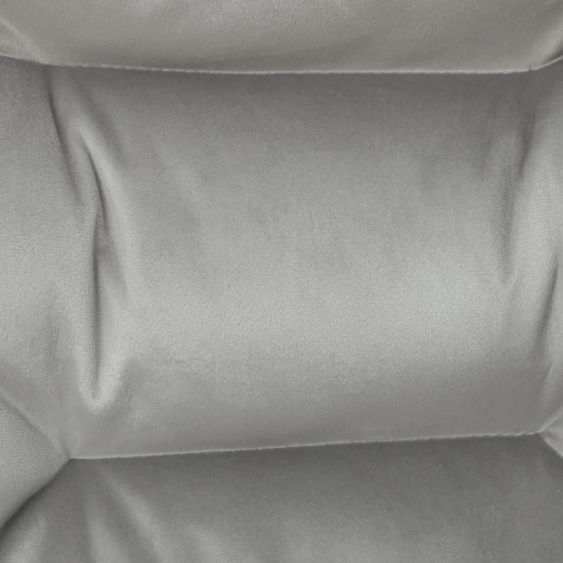 HOMCOM Lazy Chair and Ottoman Set, Fabric Upholstered Accent Chair with Side Pockets, for Living Room, Bedroom, Light Gray