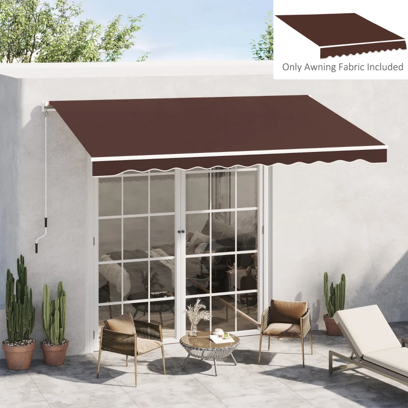 Outsunny Retractable Awning Fabric Replacement for 13' x 8' 840-151, Coffee
