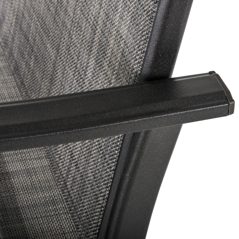 Outsunny 3 Piece Outdoor Patio Bar Set, 2 Swivel Stool and 1 Bar Table, All-Weather, Metal Frame for Balcony, Backyard, Deck, Grey