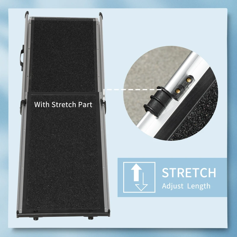 PawHut 72-Inch Portable Folding Dog Ramp for Cars, Trucks, SUVs, Non-Slip Pet Ramp for Large Dogs, Aluminum Frame for up to 198 LBS