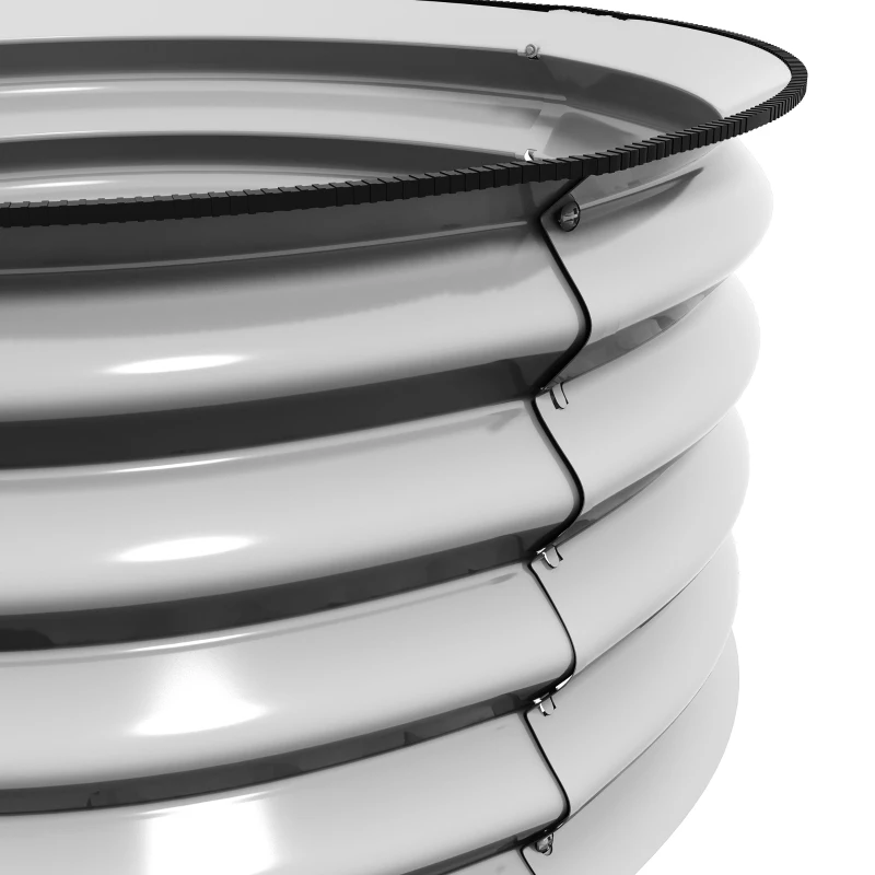 Outsunny Set of 2 Raised Garden Bed, Metal Planter Box with Safety Edging, Easy-to-assemble Stock Tank 2'x2'x1' Silver