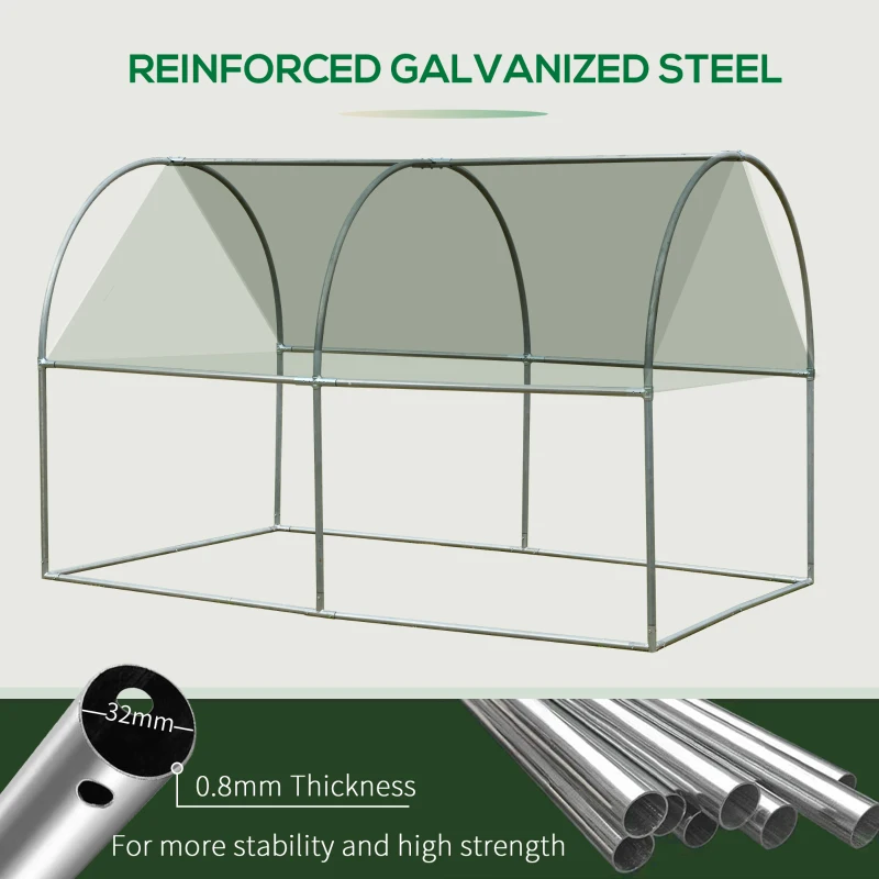 Outsunny 9.6' x 6.5' x 6.2' Walk-In Greenhouse w/ 2 Doors & Windows, White