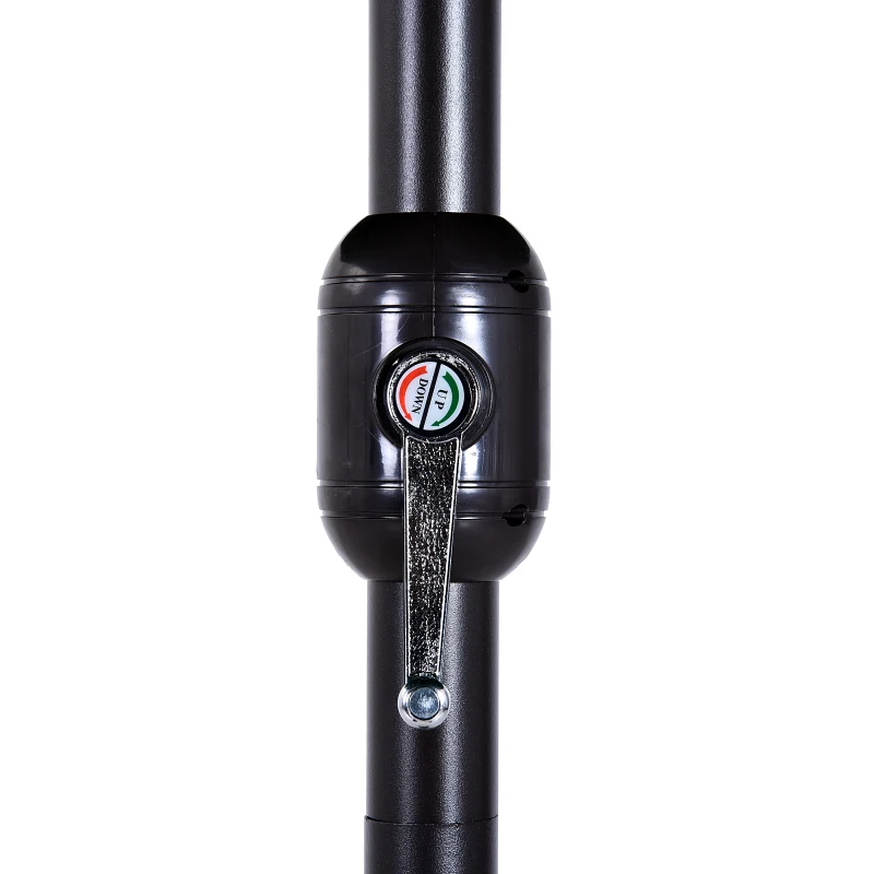 Outsunny 15ft Double-sided Patio Umbrella with Twin Canopy, Extra Large Outdoor Parasol with Crank for Pool, Deck, Market, Dark Green