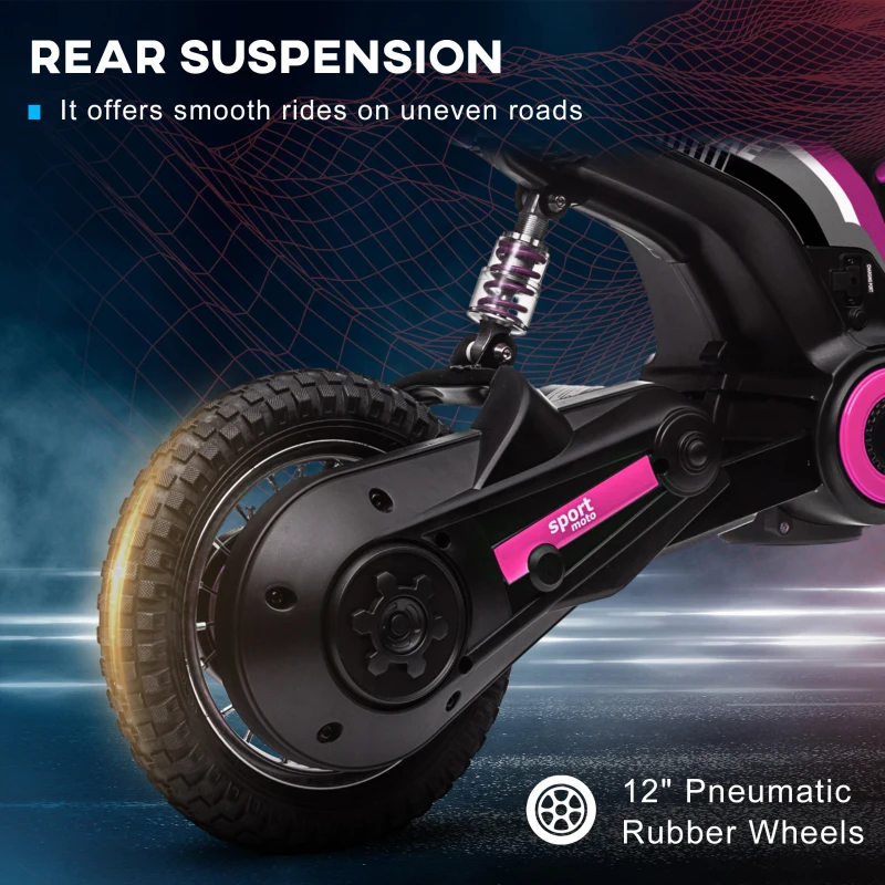 Aosom 24V 350W Electric Dirt Bike Up to 15 MPH w/ Twist Grip Throttle, Pink