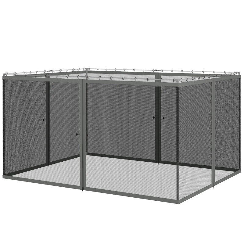 Outsunny Replacement Mosquito Netting for Gazebo 10' x 13' Black Screen Walls for Canopy with Zippers