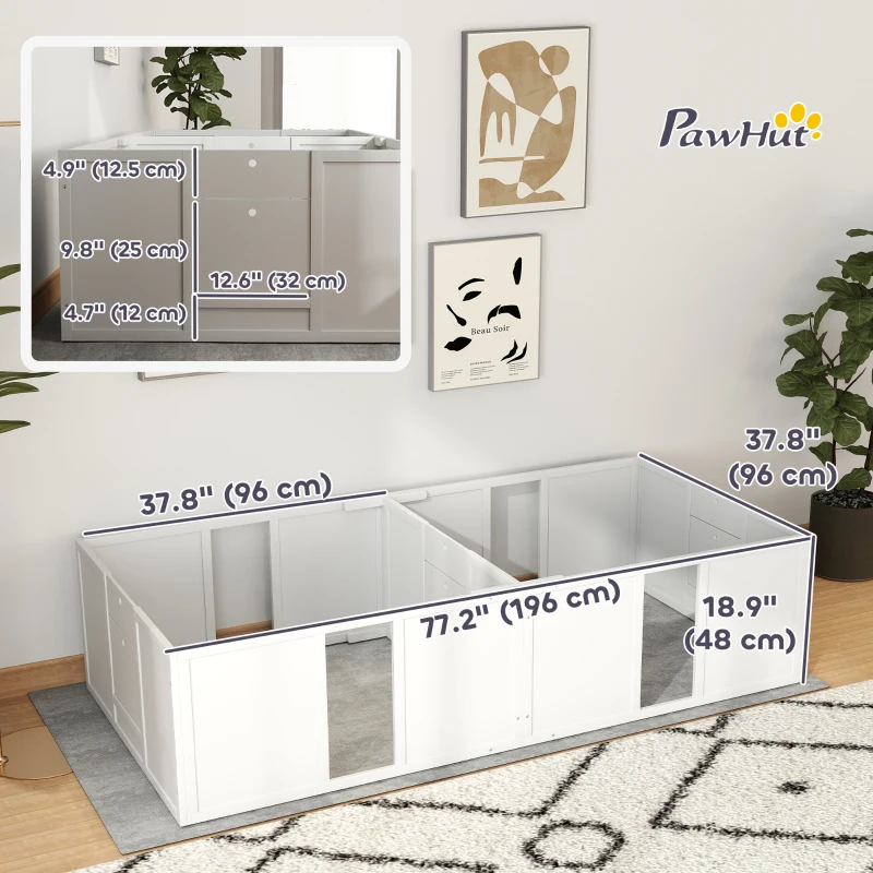 PawHut Whelping Box for Dogs and Puppies, Dog Birth Supplies Indoor w/ Adjustable Height Doors, for Medium Sized Dogs