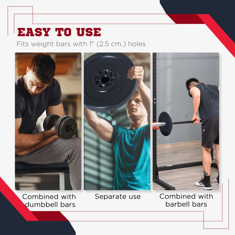 Soozier 4 Piece dumbbell Weight Plates Set 2 x 11lbs and 2 x 22lbs Black (Weights Only)