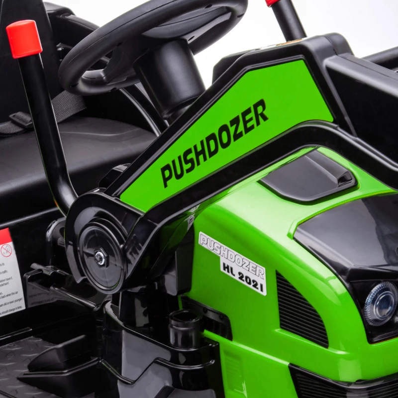 Aosom 6V Kids Rechargeable Battery Powered Truck with Adjustable Bucket, High/Low Speed Realistic Sound, Green