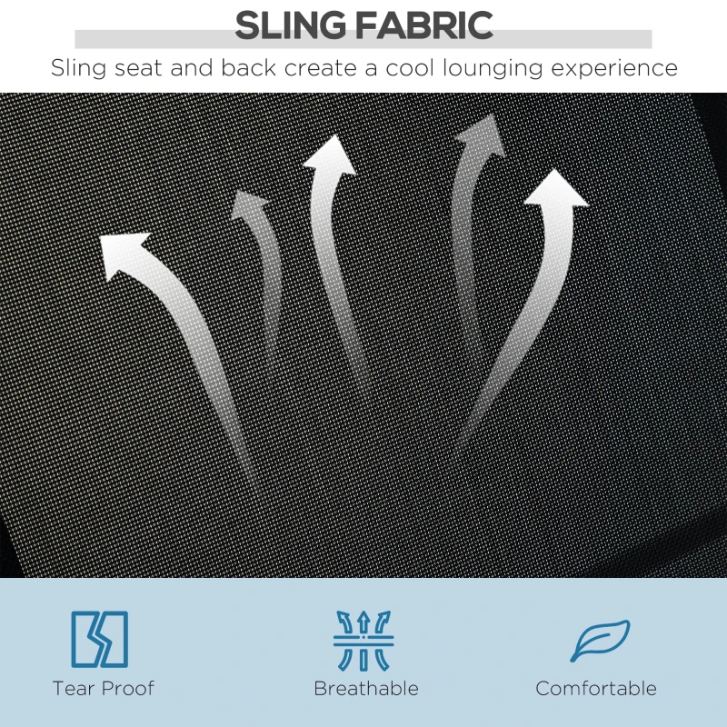 Outsunny 3-Seater Patio Swing, Outdoor Swing Chair, A Frame Porch Swing with Canopy Garden Hammock Glider Bed, Black