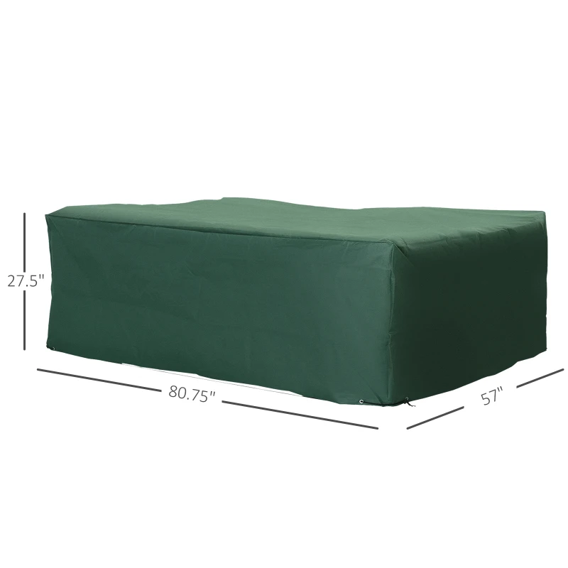 Outsunny Outdoor Furniture Cover 81" x 57" Waterproof Garden Patio Rattan Wicker UV Rain Protector Oxford Dark Green