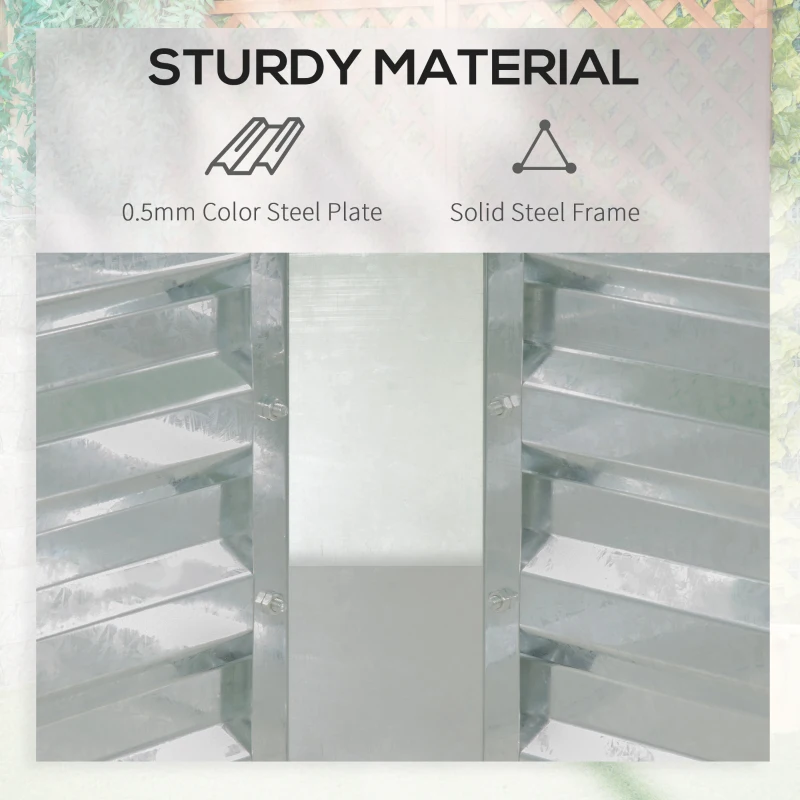 Outsunny 6 x 3 x 1ft Raised Garden Bed with Mini Greenhouse, Galvanized Raised Garden Bed with Cover for Herbs and Vegetables, Small Greenhouse for Patio Garden Balcony, Green and Silver