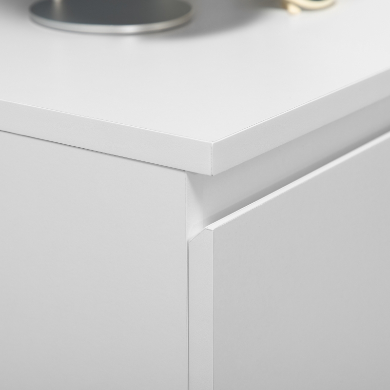 HOMCOM Dresser for Bedroom with 5 Drawers, Modern Chest of Drawers for Living Room, Closet, Hallway, White