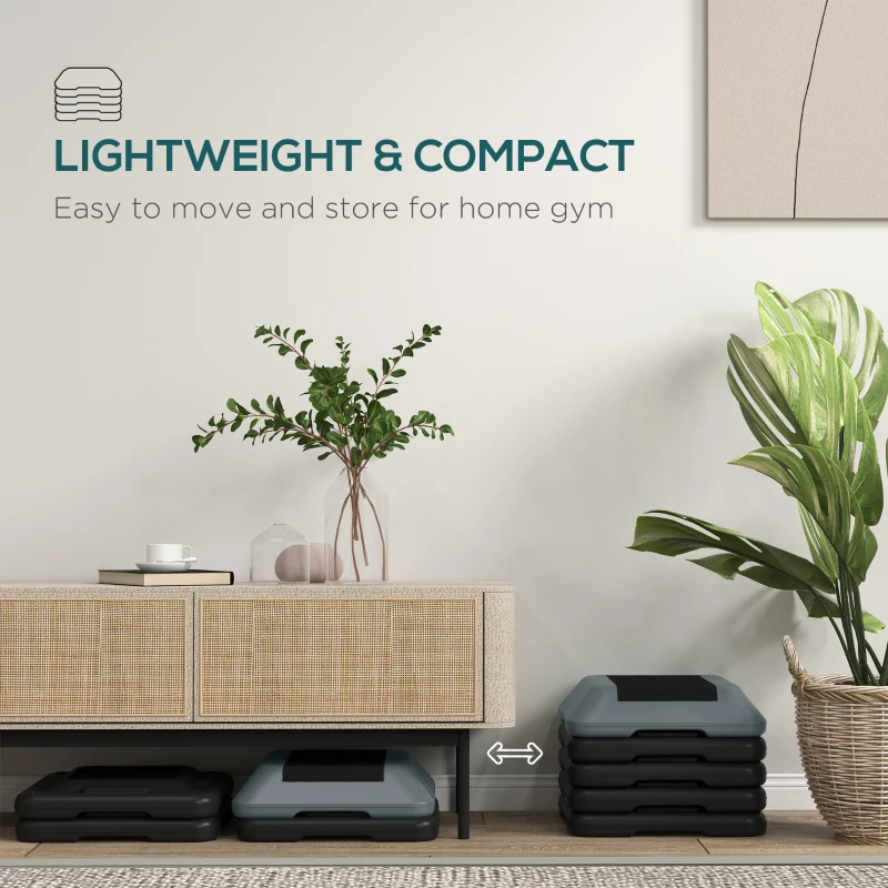 Soozier 5-Level Height Adjustable Stepper, Aerobic Exercise Step Platform, 4" 6" 8" 10" 12", Grey