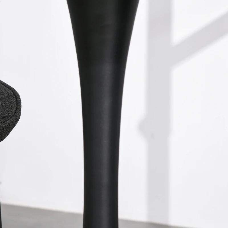 HOMCOM 27.5" Round Dining Table with Metal Pedestal Base for Living Room, Natural Wood/Black