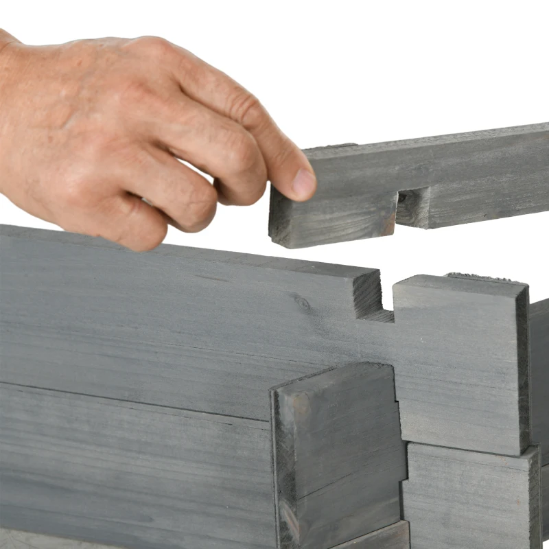 Outsunny 39" x 36" Screwless Raised Garden Bed, Hexagon Planter Box for Outdoor Plants, Vegetables, Flowers, Herbs, Gray