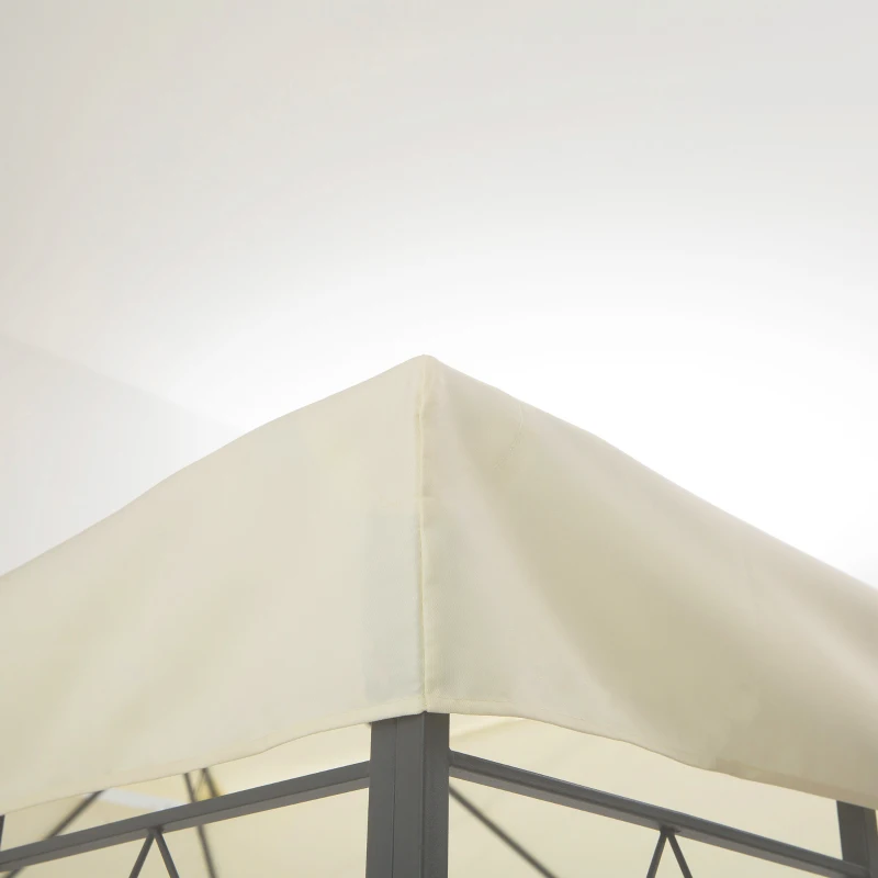 Outsunny 13' x 10' Gazebo Replacement Canopy 2 Tier Top UV Cover Pavilion Garden Patio Outdoor, Cream White (TOP ONLY)