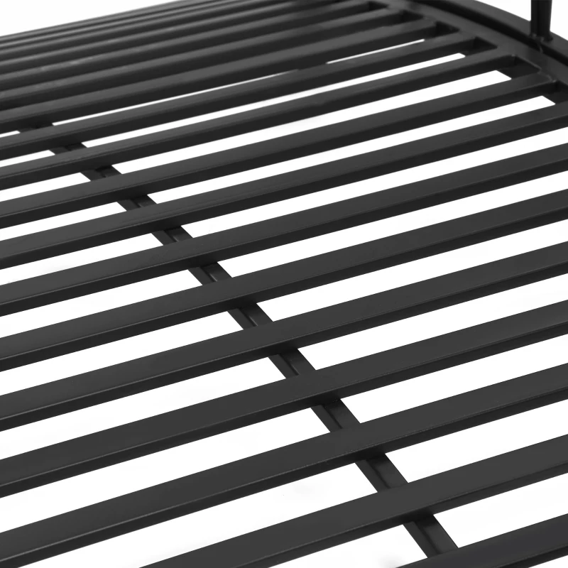 Outsunny 3.3FT Classic Garden Bridge with Safety Railings Arc Footbridge Decorative Pond Bridge for Backyard Creek Stream, Black