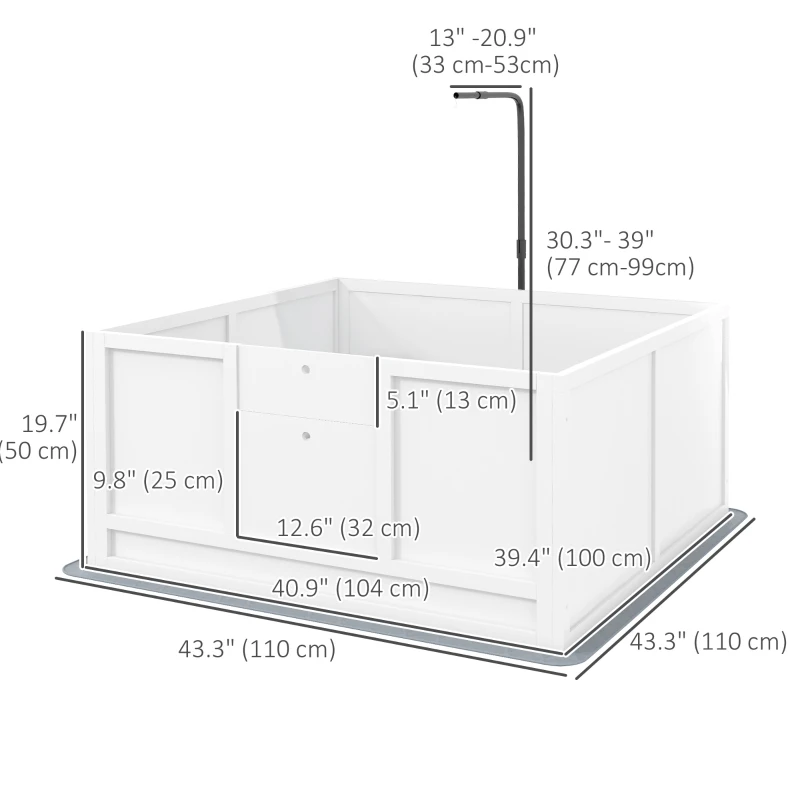 PawHut Whelping Box for Dogs with Retractable Light Stand, Waterproof Pad, Rail, Adjustable Height Door, 41" x 39"
